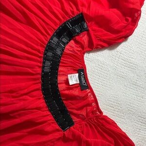 Ashro Vibrant Red Top with Black Accents